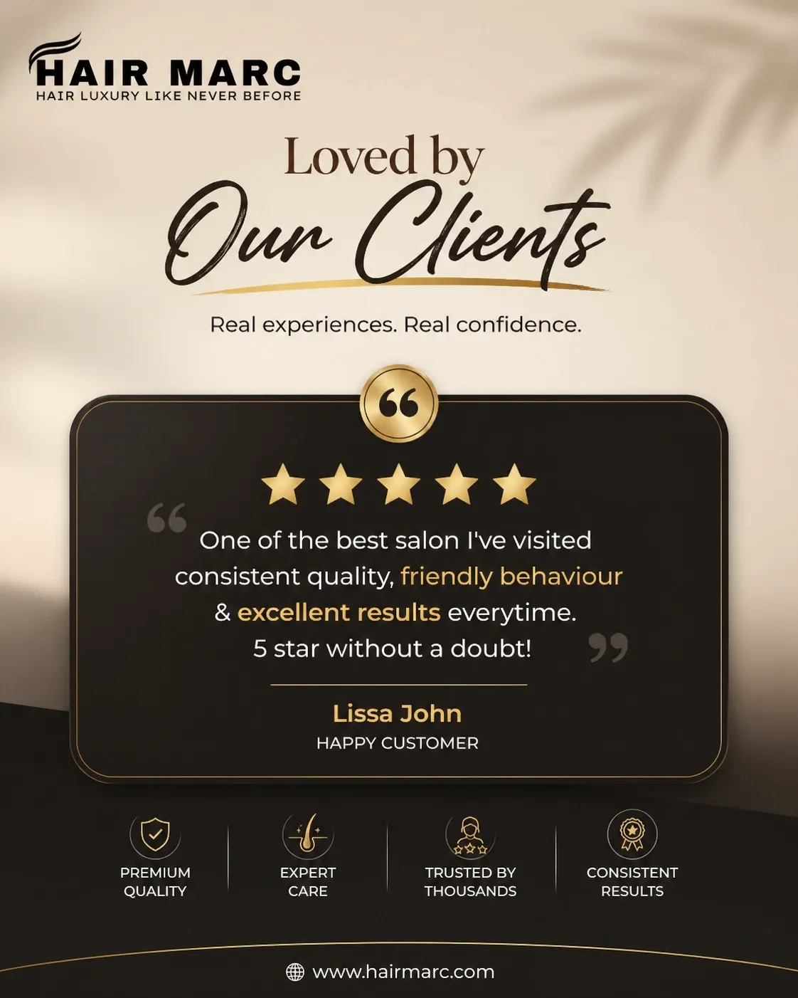 Example of a testimonial converted into a branded social media post